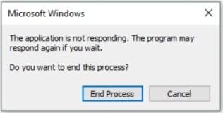 Pesan Kesalahan Windows Tidak Merespons