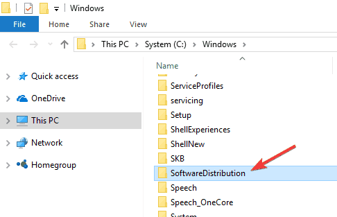 Tingkatkan Windows 10 Menghapus File Distribusi Perangkat Lunak