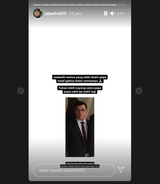 Curhatan EVOS Jeje melalui Insta Story-nya. (Instagram/ jejeadriel20)