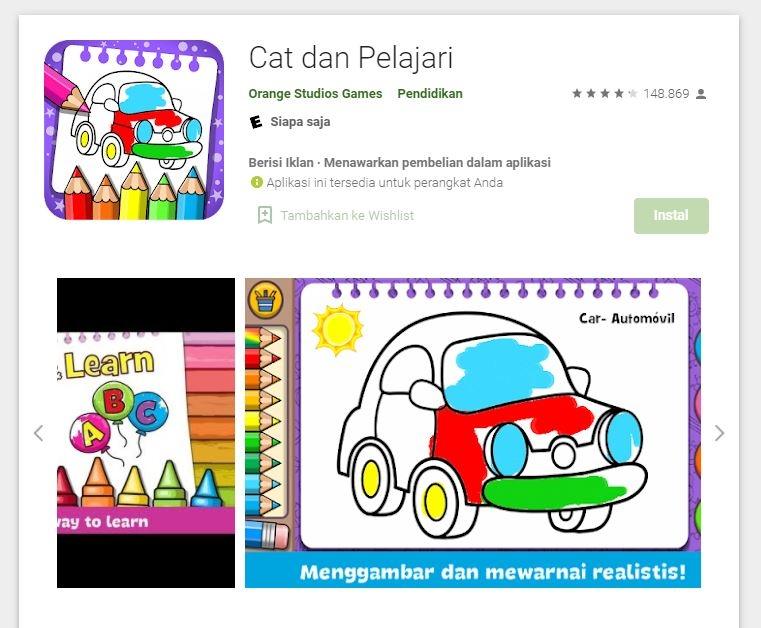 Game Edukasi Anak - Cat dan Pelajari. (Google Play Store)