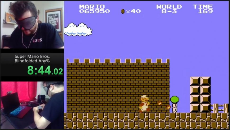 Crescendo, speedrunner menyelesaikan Super Mario Bros dalam 11 menit 55 detik dengan mata tertutup. (YouTube/ Crescendo)