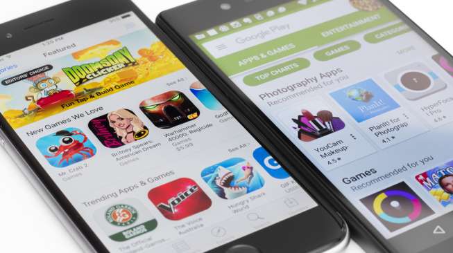 Aplikasi game untuk ponsel Android yang ada di Google Play Store. [Shutterstock]