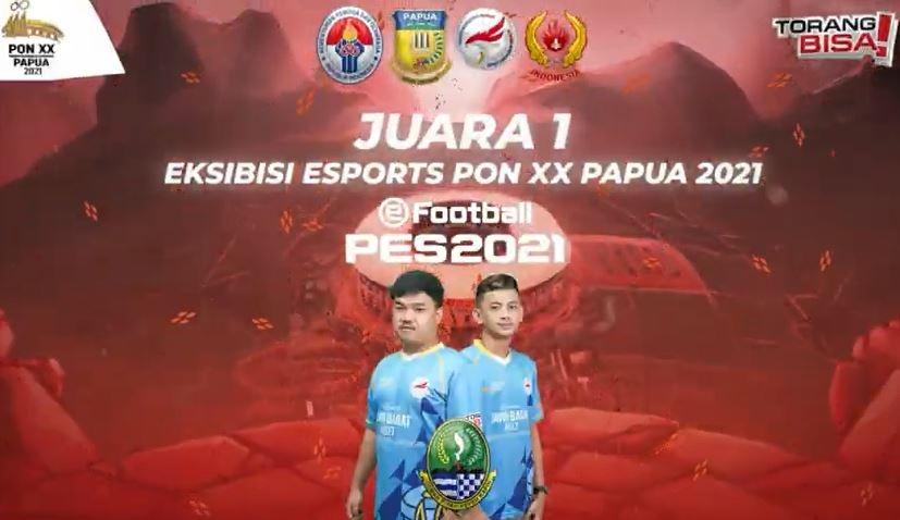 Jawa Barat meraih medali emas pada cabang eSports eFootball PES 2021 PON XX Papua. (YouTube/ PB ESI)