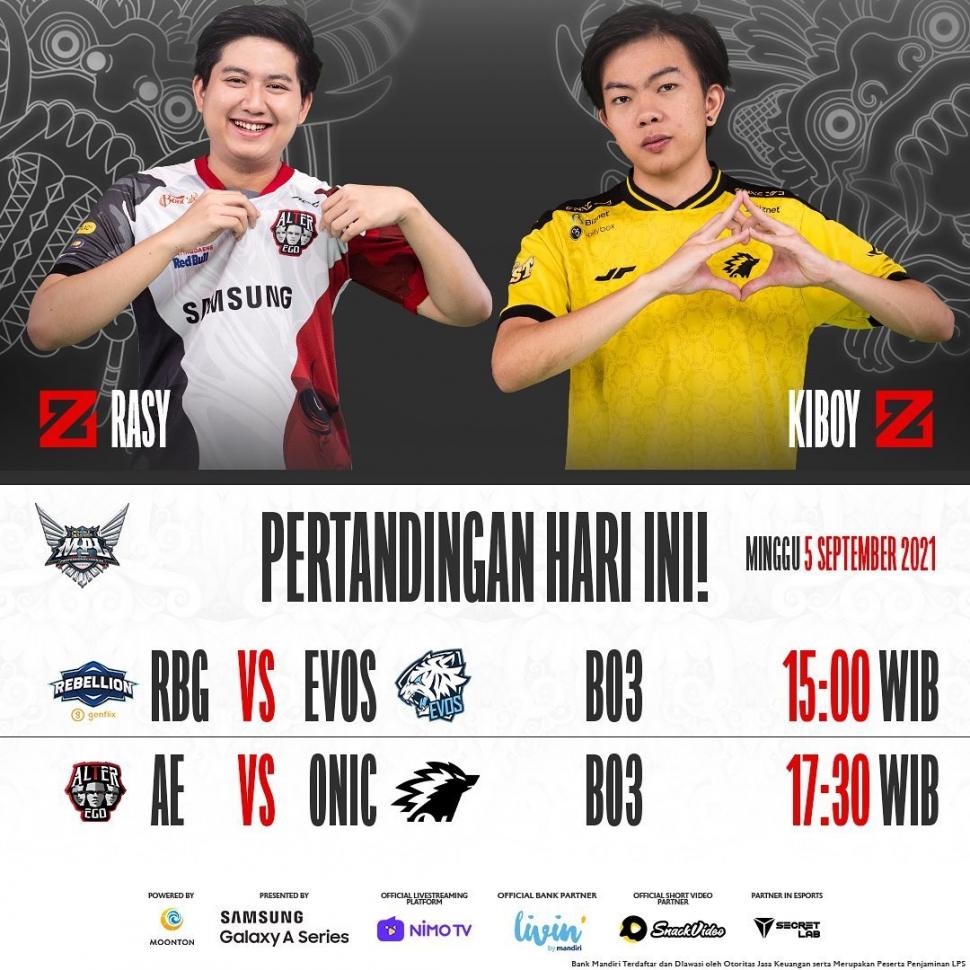 Jadwal MPL Season 8 Hari Ini 5 September 2021. (MPL Indonesia)