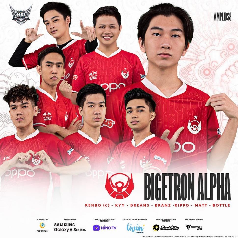 Roster Bigetron Alpha di MPL Season 8. (Instagram/ mpl.id.official)