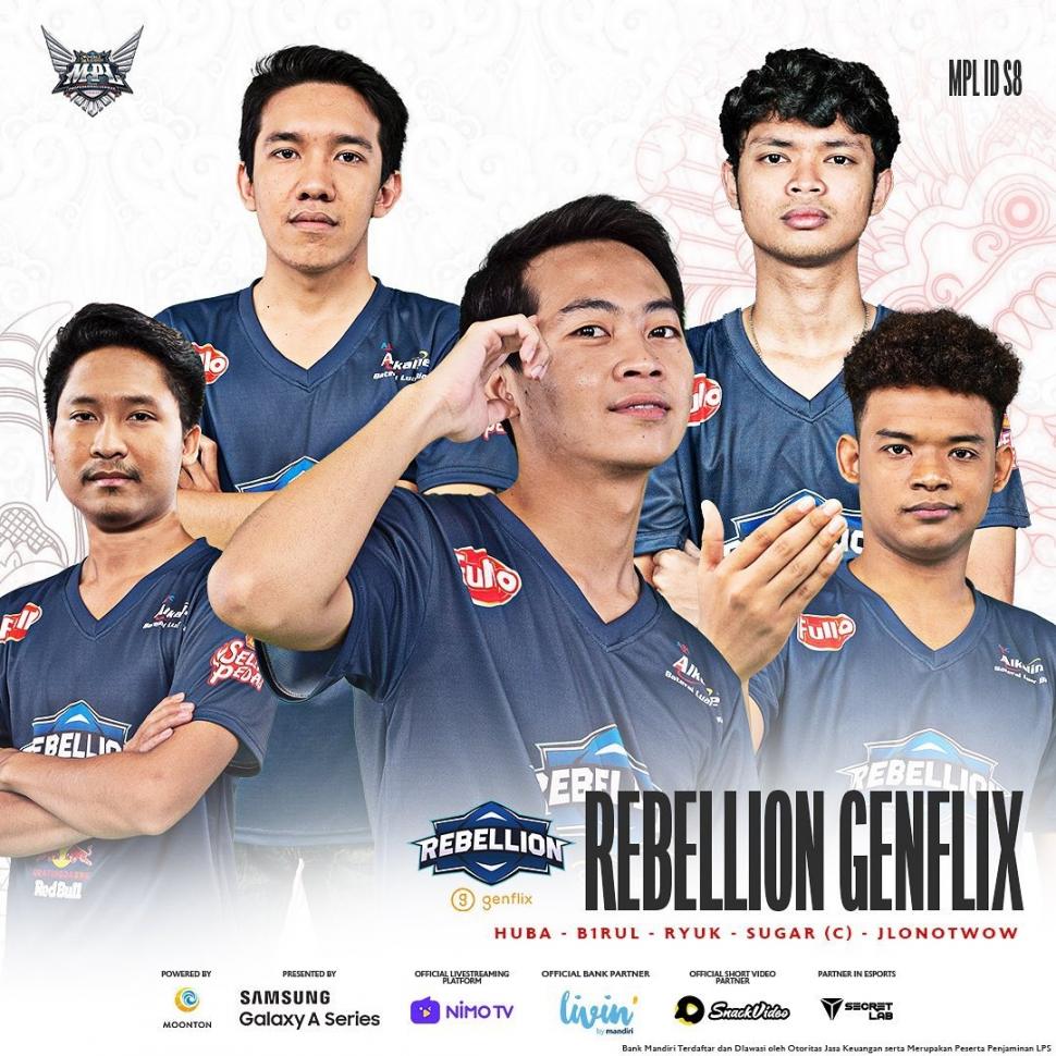 Roster Rebellion Genflix di MPL Season 8. (Instagram/ mpl.id.official)