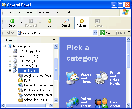 Tampilan Windows Explorer (File Explorer) di Windows XP (cr: GCF Global)