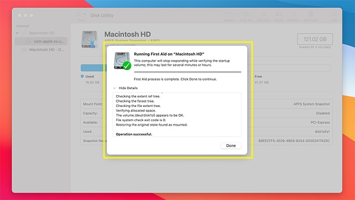 Izin Disk Macos Selesai