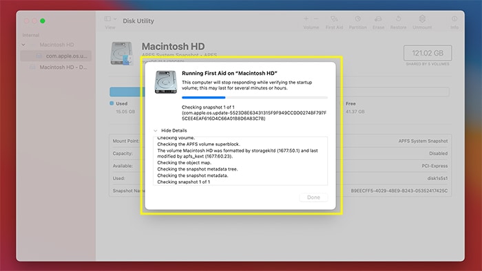 Izin Disk Utilitas Disk Macos Sedang Berlangsung