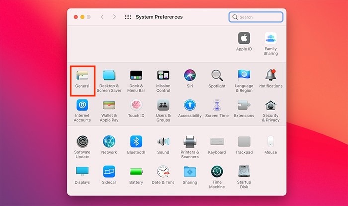 Preferensi Sistem Mode Gelap Macos