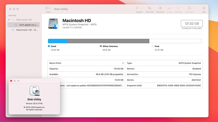 Izin Disk Informasi Macos Disk Utility