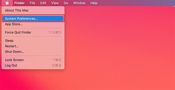 Menu Sistem Mode Gelap Macos