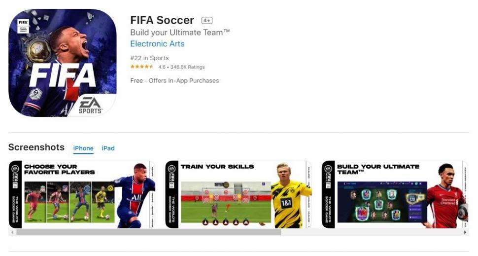 Game Sepak Bola iOS - FIFA Soccer. (Apple App Store)