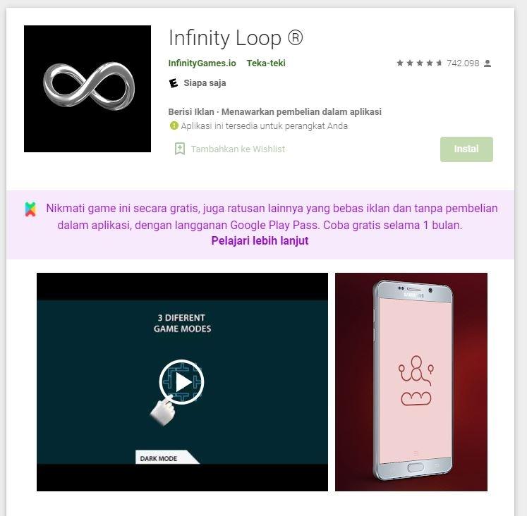 Game Asah Otak - Infinity Loop. (Google Play Store)