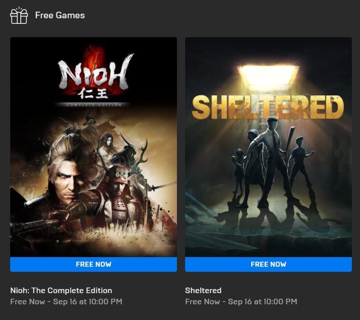 Nioh dan Sheltered jadi game gratis. (Epic Games Store)