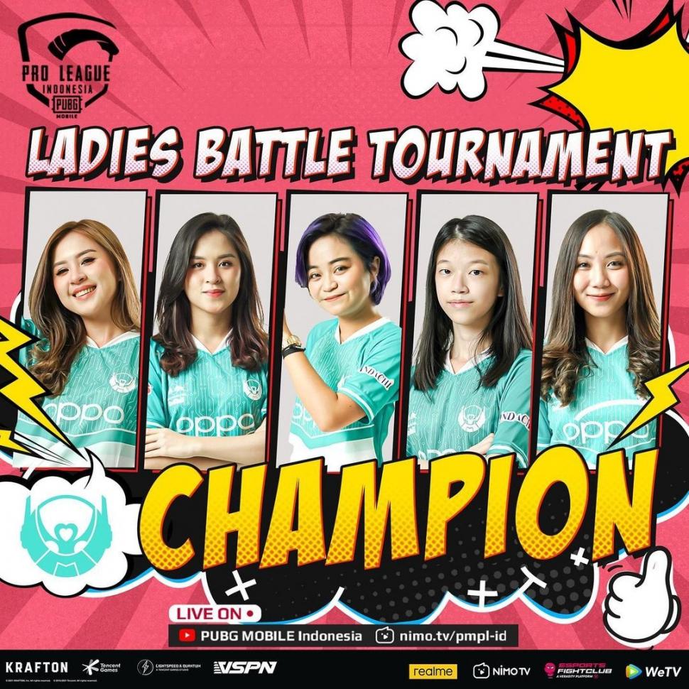 Belletron Ace jadi juara PMPL SEA Ladies Season 4. (Instagram/ pubgmobile.esports.id)